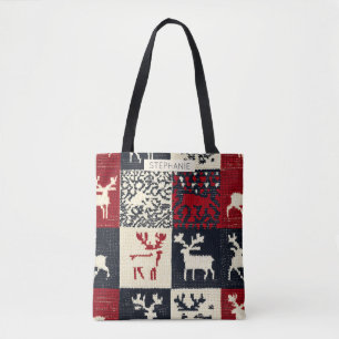 Knetmuster Weihnachtsmuster Rustikal Tasche