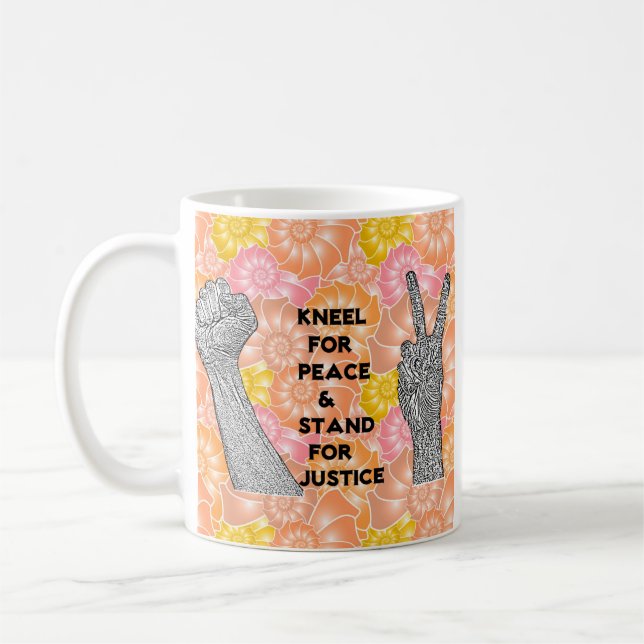 Knie für Frieden und für Gerechtigkeit Kaffeetasse (Links)