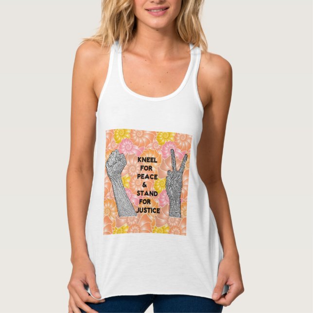 Knie für Frieden und für Gerechtigkeit Tank Top (Vorderseite)