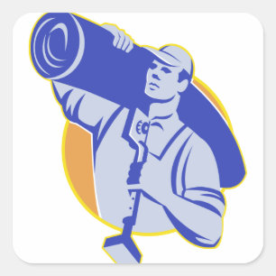 Knie-Kicker-Tool für Teppichschichtarbeiter Quadratischer Aufkleber