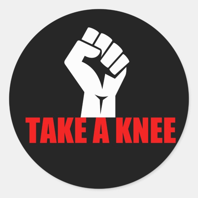 Knie nehmen runder aufkleber (Vorderseite)