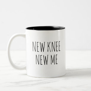 Knie-OP-Geschenk, Neues Knie, Neues Ich Zweifarbige Tasse