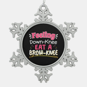 Knie-Operation-Gefühl Knie-Eat-Kniebeuge Schneeflocken Zinn-Ornament