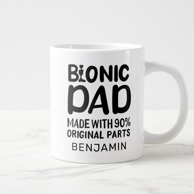 Knie-Replacement-Celebration für bionische Vater Jumbo-Tasse (Rechts)