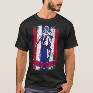 Knie Strike Muay Thai Fighter Thailand Flag T-Shirt