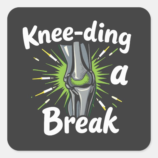 Kniebedeckung für eine knackige Knie-Replacement Quadratischer Aufkleber (Vorderseite)