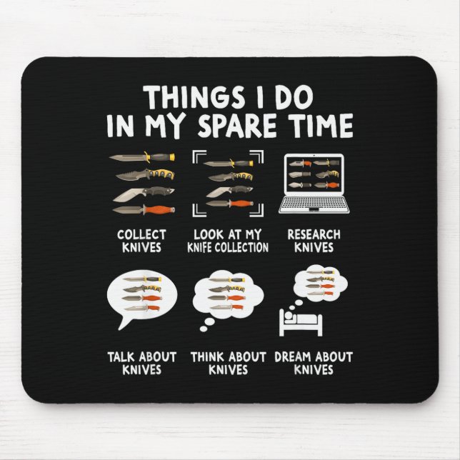 Knife Collector Maker Bladesmith Blacksmith Knives Mousepad (Vorne)