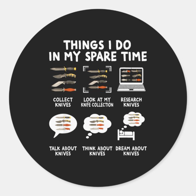 Knife Collector Maker Bladesmith Blacksmith Knives Runder Aufkleber (Vorderseite)
