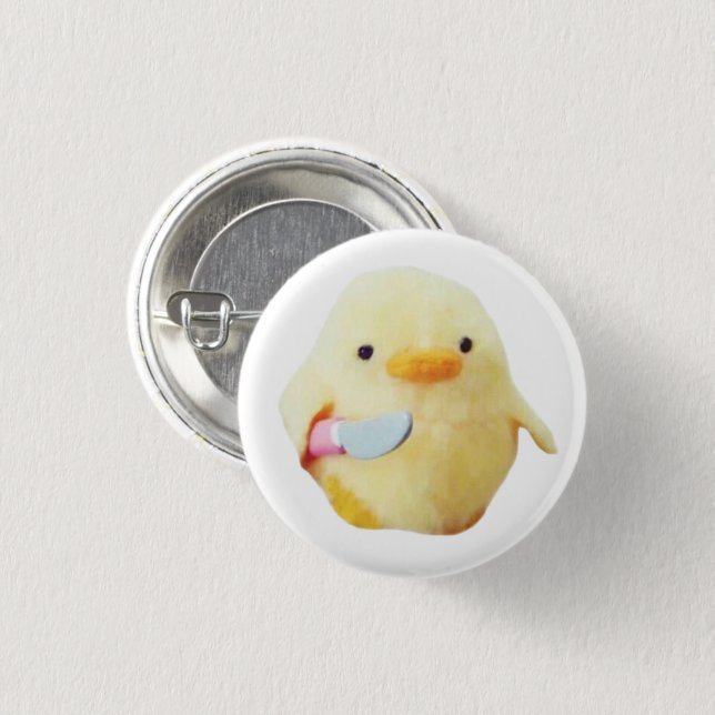 Knife Duck Plush Button Button (Vorne & Hinten)