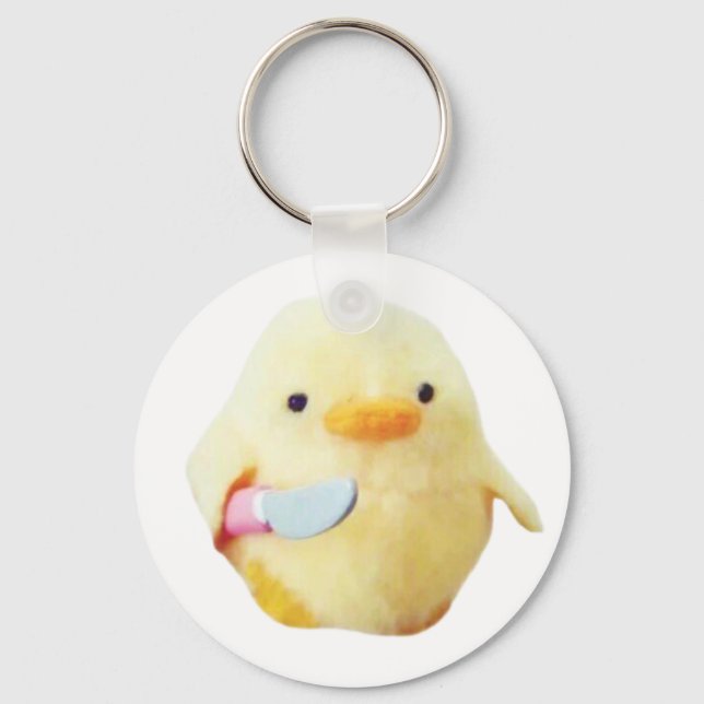 Knife Duck Plush Meme Schlüsselanhänger (Vorderseite)