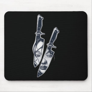 Knife Girl Tattoo Mousepad