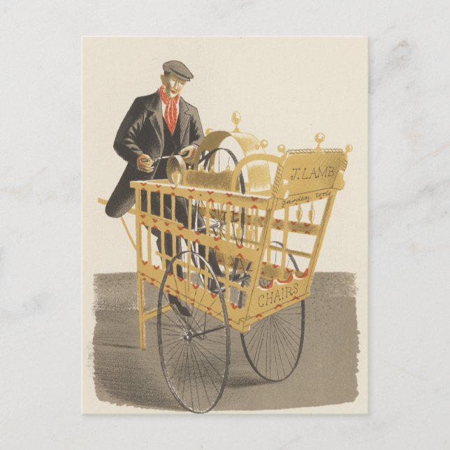 Knife Grinder von Eric Ravilious Vintag British Postkarte (Vorderseite)