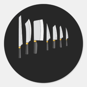 Knife Kit Küchenwerkzeuge Kochen Gadget T-Shirt Ko Runder Aufkleber