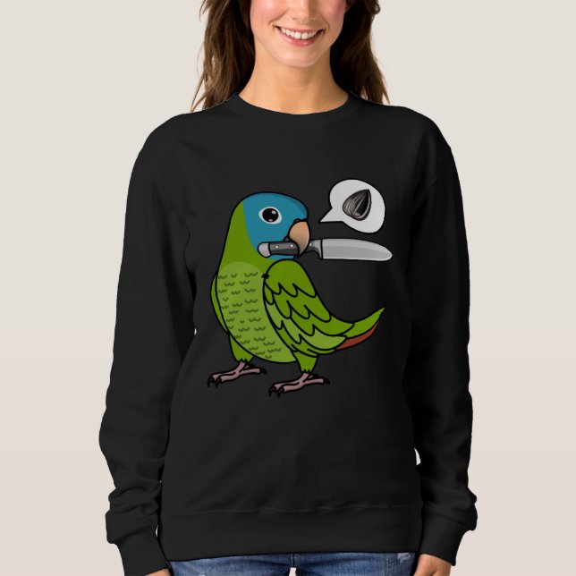 Knife Parrot Wants Seeds I Blue crowned Conure Sweatshirt (Vorderseite)