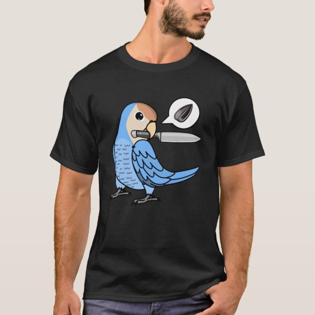 Knife Parrot Will Samen, die ich mit Blue Lovebi k T-Shirt (Vorderseite)