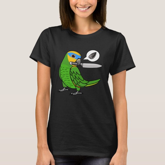 Knife Parrot Will Samen in Orange Flügelgeflügel A T-Shirt (Vorderseite)