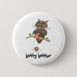 knifty Stricker der Eule und des Garns Button