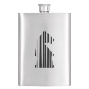 KNIGHT BAR CODE Schachmuster-Design Flachmann