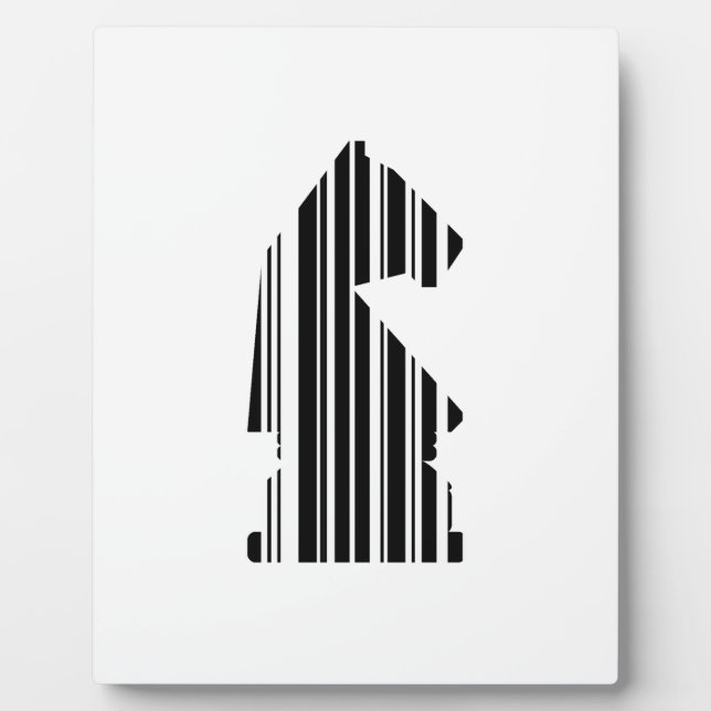 KNIGHT BAR CODE Schachmuster-Design Fotoplatte (Vorderseite)