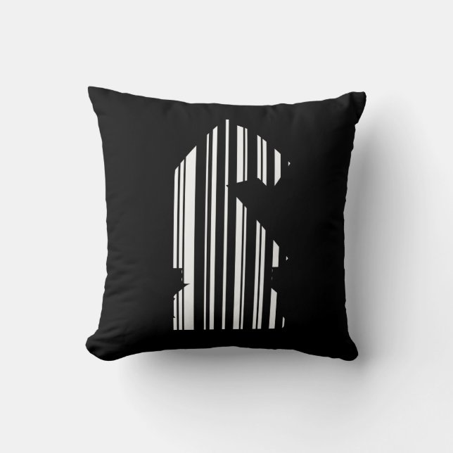 KNIGHT BAR CODE Schachmuster-Design Kissen (Vorderseite)