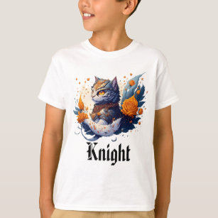 Knight Cat Heroic Warrior und Rose Kinder T-Shirt