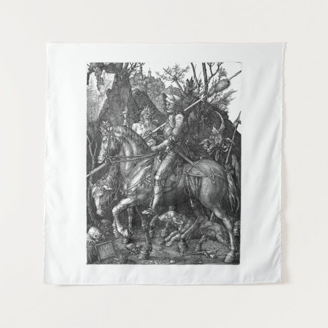  Knight Death Devil Albrecht Durer engraving art p Wandteppich (Vorderseite)