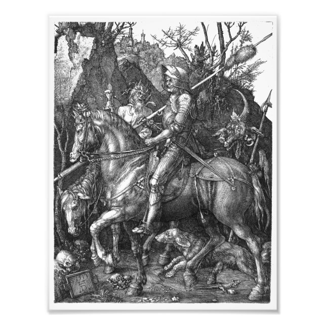 Knight Death Devil Albrecht Durer Gravur Art p Fotodruck (Vorne)