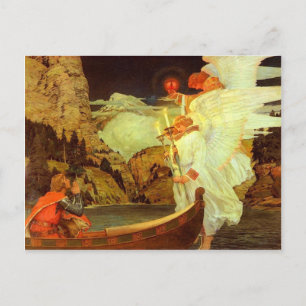Knight Holy Grail Angels Malerei Postkarte