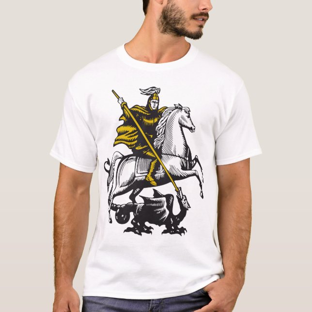 Knight killing the Dragon T-Shirt (Vorderseite)