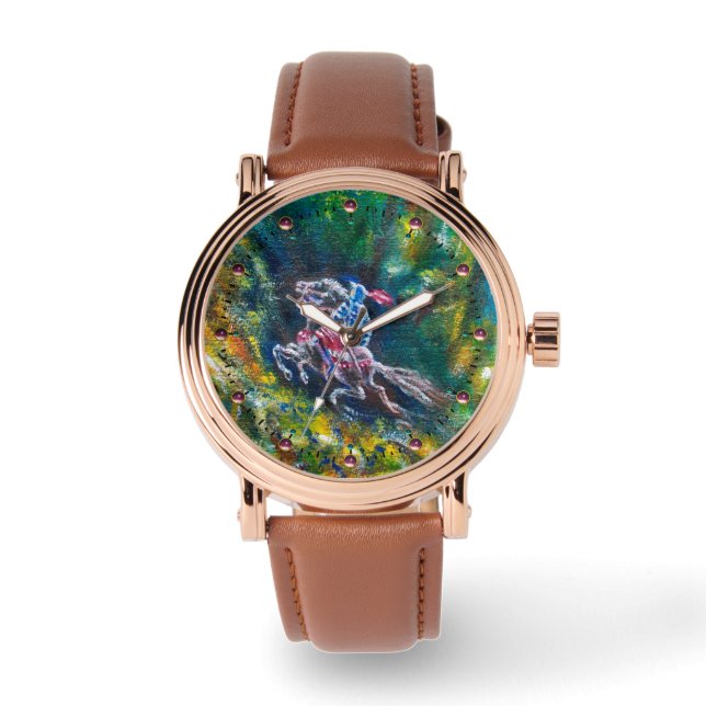 KNIGHT LANCELOT , PFERDERFAHRT IN GRÜNEN WALDEN ARMBANDUHR (Vorderseite)