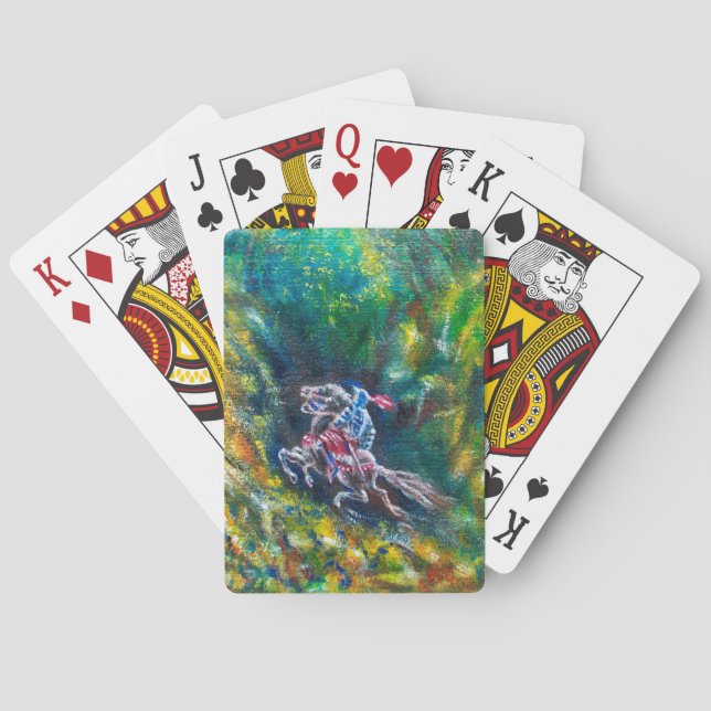 KNIGHT LANCELOT , PFERDERFAHRT IN GRÜNEN WALDEN SPIELKARTEN (Rückseite)
