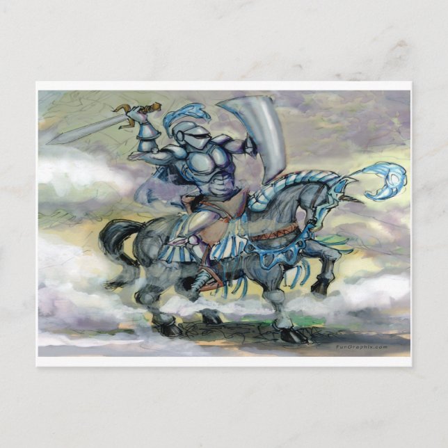 Knight n Dragon Postkarte (Vorderseite)