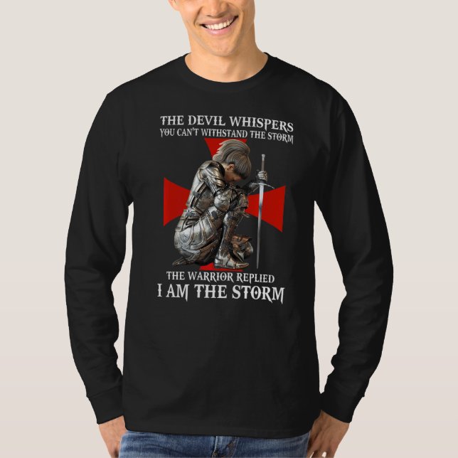 Knight Templar Christliche Frauenkriegerin Gottes  T-Shirt (Vorderseite)