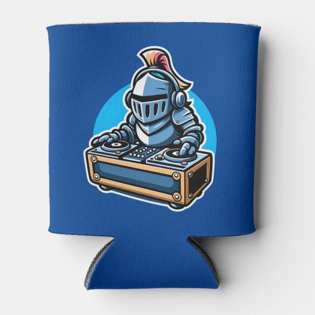 Knight Turntablist - mittelalterliches DJ Cartoon  Dosenkühler (Vorderseite)