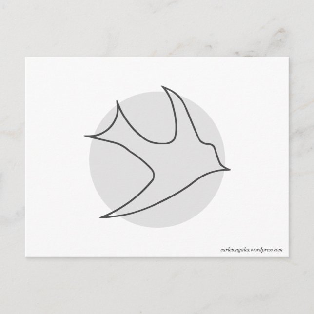 Knightingales Postcard (Grau) Postkarte (Vorderseite)