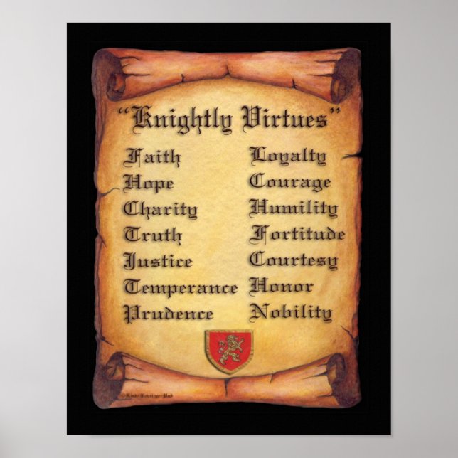 Knightly Virtutly Scroll Poster (Vorne)