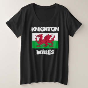 Knighton, Pays de Galles avec drapeau gallois