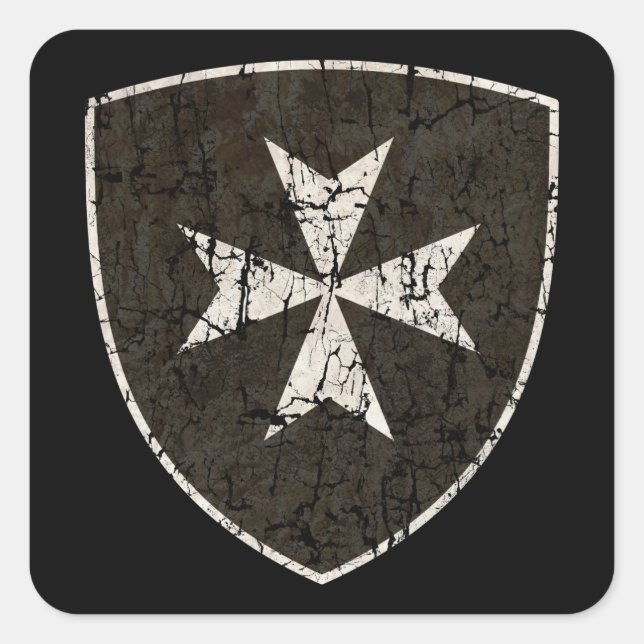 Knights Hospitaller Cross, Not Quadratischer Aufkleber (Vorderseite)