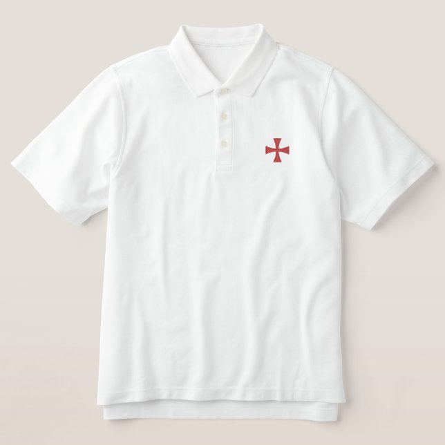 Knights Templar besticktes Polo-Shirt (Design Vorderseite)