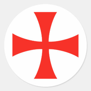 Knights_Templar_Cross Runder Aufkleber