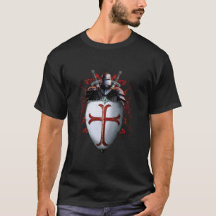 Knights Templar Flag Helm Kreuzschwert Geschenk T-Shirt