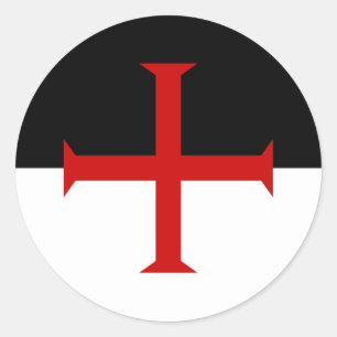 Knights Templar Flag Runder Aufkleber