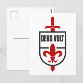 Knights Templar Kreuzfahrer DEUS VULT God Wills It Postkarte