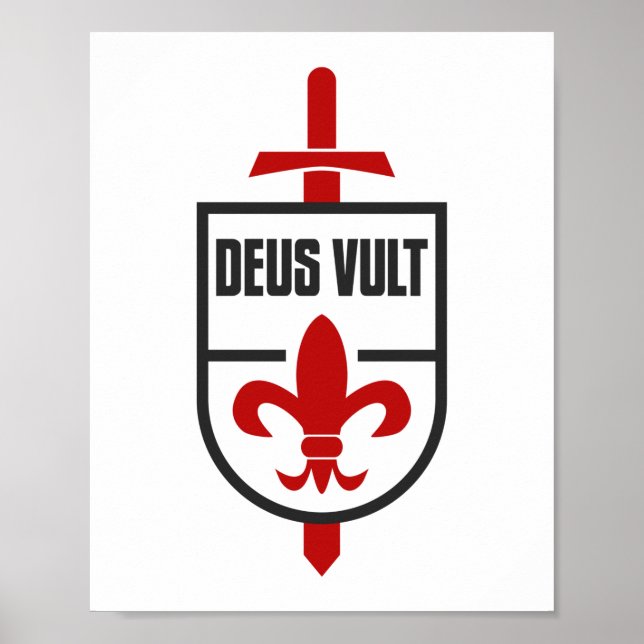 Knights Templar MOTTO DEUS VULT Poster (Vorne)