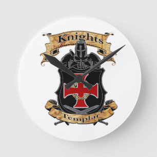 Knights Templar Runde Wanduhr