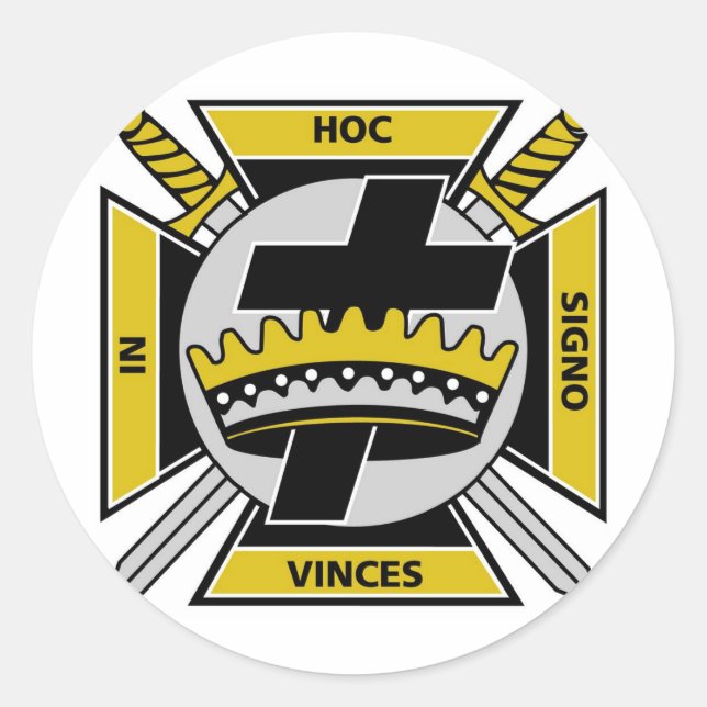 Knights Templar Runder Aufkleber (Vorderseite)