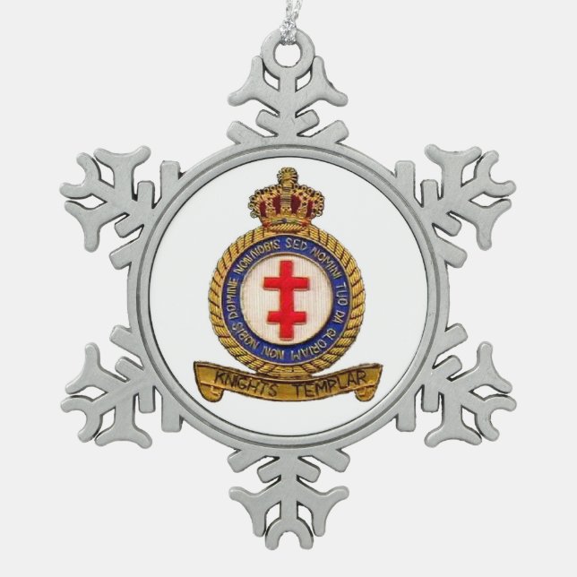 KNIGHTS TEMPLAR SCHNEEFLOCKEN Zinn-Ornament (Vorderseite)