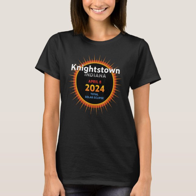 Knightstown Indiana in Total Solar Eclipse 2024 2 T-Shirt (Vorderseite)