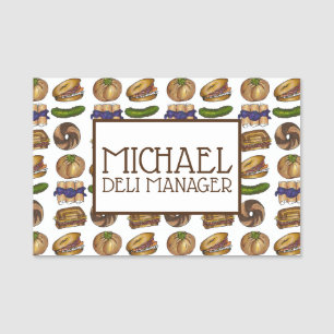 Knish Lox Blintz Kosher Pickle Jewish Deli Foods Namensschild