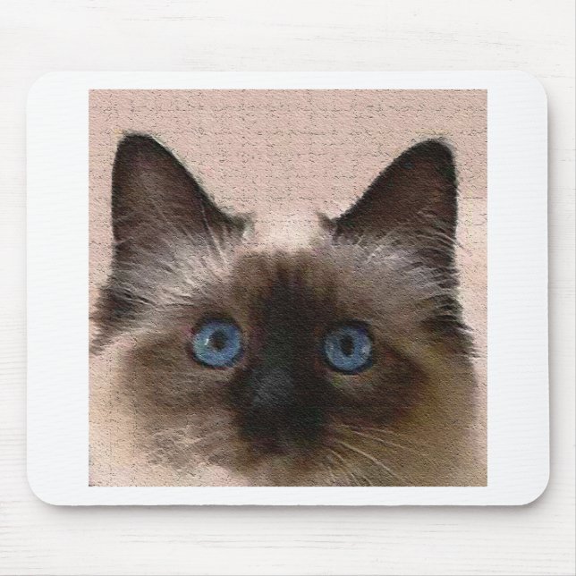 Knisternaltes der siamesischen Katze gebrochenes Mousepad (Vorne)